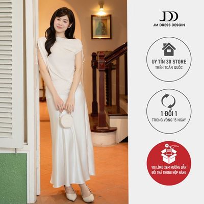 Chân Váy Lụa Dáng Đuôi Cá Nhẹ 4L02.2601. Chân Váy Midi Lụa Rủ Thanh Lịch Dễ Phối Đi Làm, Dự Tiệc Sang Trọng Thiết Kế JM