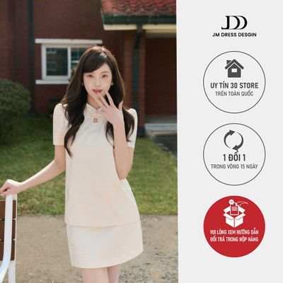 Set Áo Cổ Tàu Dáng Suông 2T47.2510, Chân Váy A Túi Dọc Sườn 4S36.2510, Set Đồ Dự Tiệc Thanh Lịch Vibe Kiểu Hàn By JM
