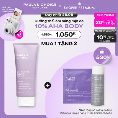Kem dưỡng thể làm sáng da và làm đều màu da Paula's Choice Skin Revealing Body Lotion 10% AHA 210ml 5900