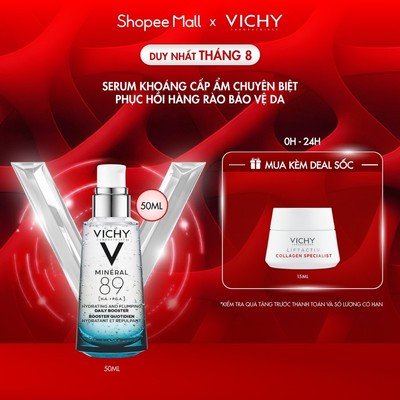 Serum khoáng “quốc dân” giúp phục hồi và cấp ẩm chuyên biệt Vichy Mineral 89 50ml, chống đa tác nhân làm suy yếu da
