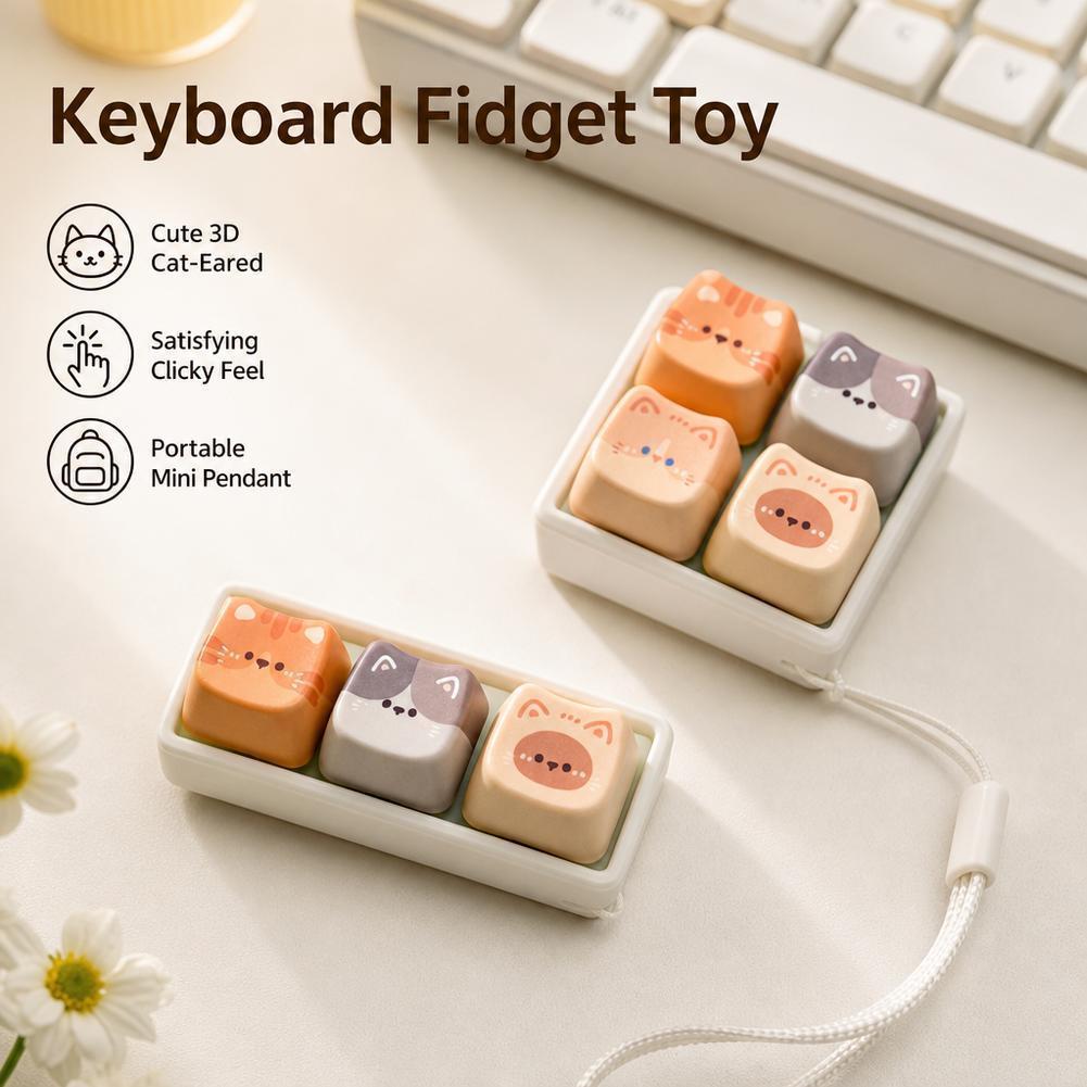 Chủ Đề Mèo Bàn Phím Clicker Fidget Đồ Chơi Móc Khóa Giảm Căng Thẳng Đồ Chơi Cảm Giác Cho Lo Âu Chán 