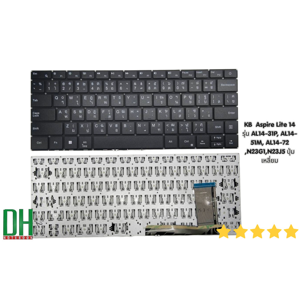 Phụ tùng dự phòng KEYBOARD Aspire Lite 14 Model AL14-31P AL14-51M AL14-72 N23G1 N23J5 Nút vuông