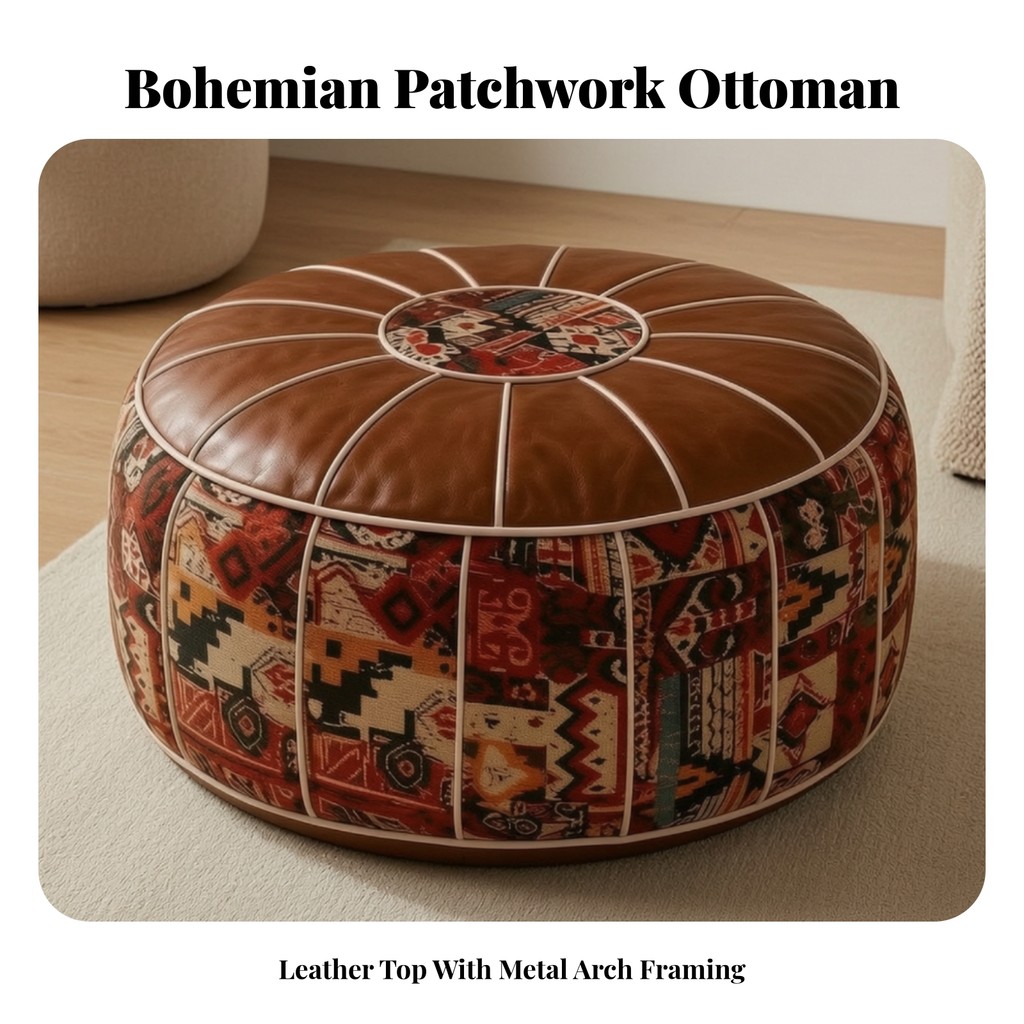 Lưu trữ Ottoman Cover Bohemian Ottoman Cover Footstool Nội thất dày Boho Chic cho phòng khách, góc đ