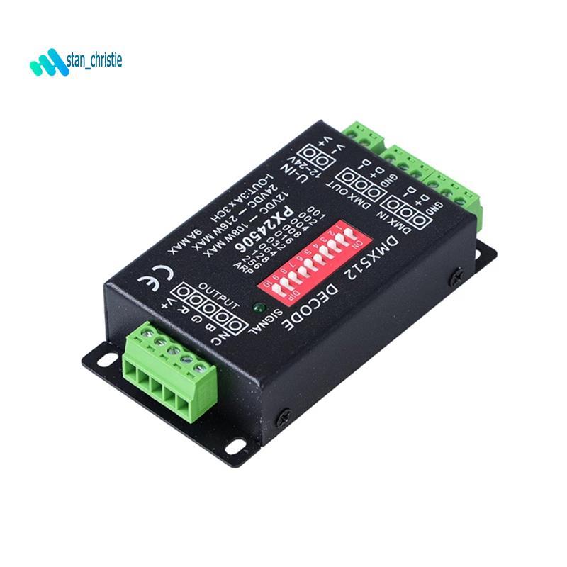 Trình điều khiển giải mã PX24506 DMX512 cho dải đèn LED RGB 108W-216W12V 24V DC LED DMX512 Bộ điều k
