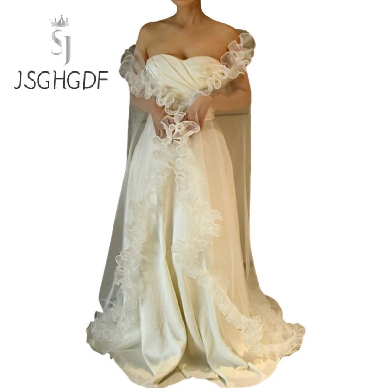 JSGHGDF * Tấm che mặt cô dâu Falbala Xù Flouncing Wedding Headpeice Sheer Head Covering
