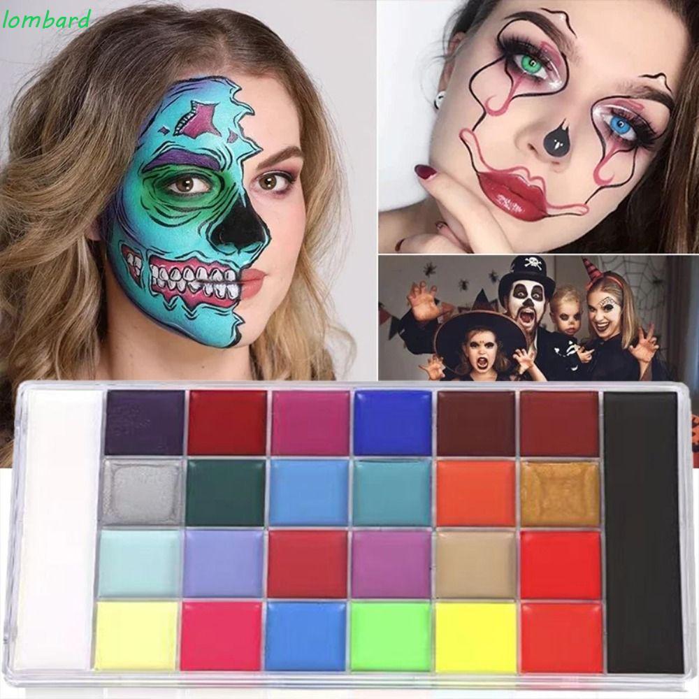 LOMBARD Body Art Painting, Sơn dầu cơ thể mặt dạ quang đầy màu sắc, Beauty Clown Washable Makeup Fac