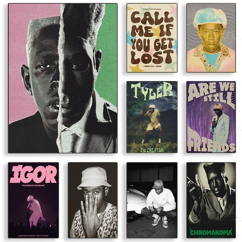 Rapper T-Tyler C-CCreator Chromakopia Album Poster In Canvas In Hình Retro Treo Tường Nghệ Thuật Hìn