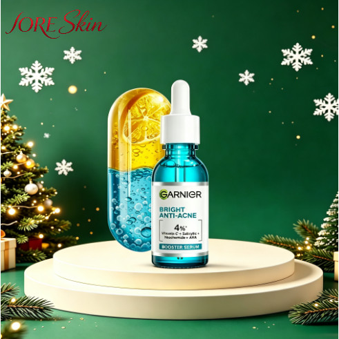 Serum Garnier Bright Anti‑Acne 4% dưỡng da mịn màng 30ML