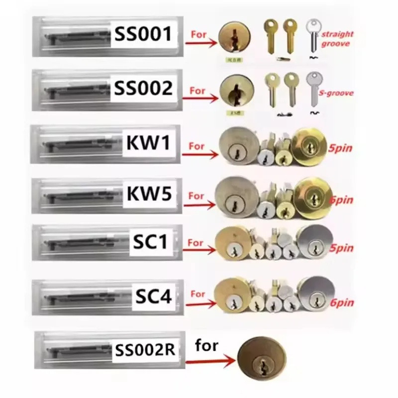 DÀNH CHO thợ khóa chuyên nghiệp Lishi 2 trong 1 Dụng cụ SC4 SC1 SS001 Pro SS002 Pro SS002R R52 KW1 K