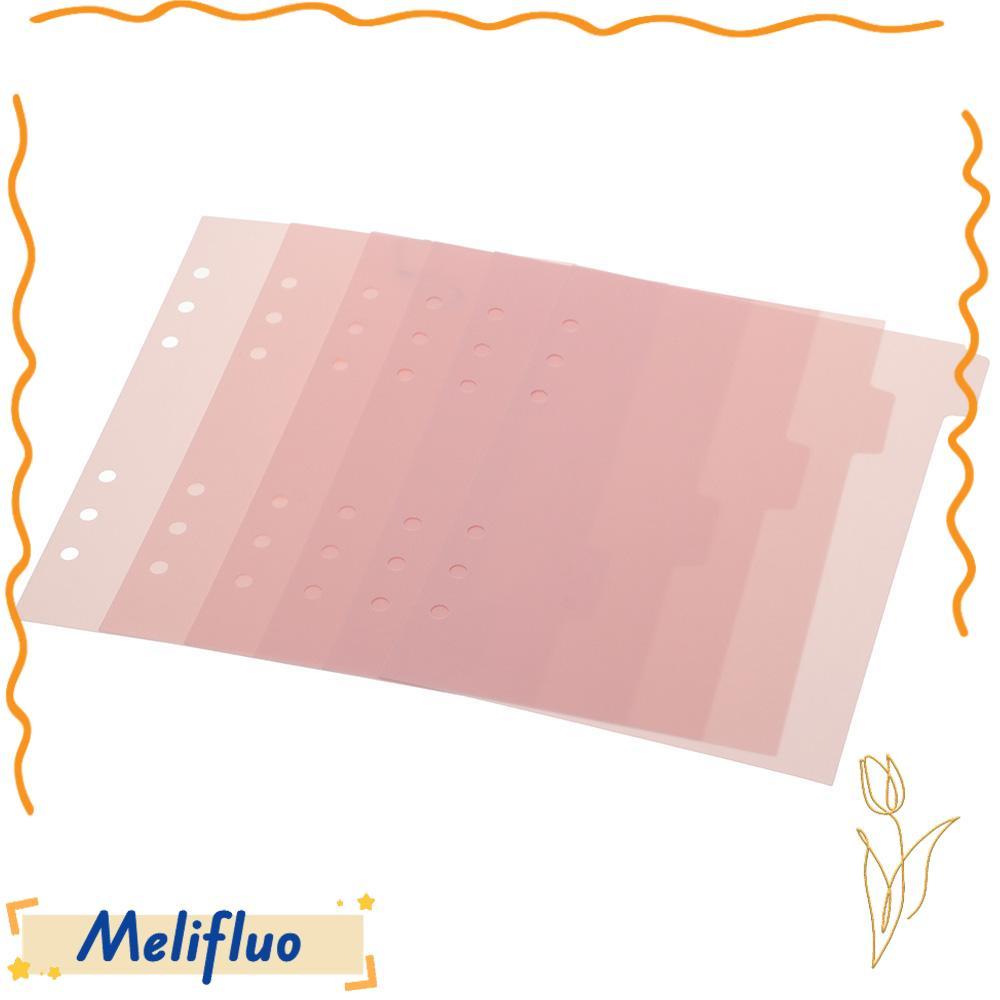 MELIFLUO 6 CÁI Binder Divider, A5 6 Ring Index Page Tab, Planner 6 CÁI Nhựa Màu Hồng Binder Index Di