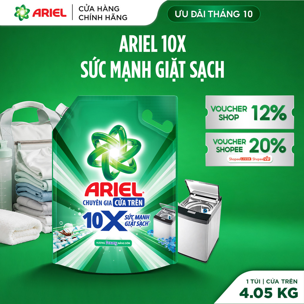 Nước Giặt Cửa Trên ARIEL 10X Giặt Nhanh 4.05KG