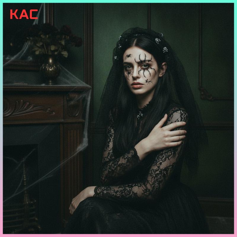 Kamiesvn Halloween Lông Mày Hình Xăm Stiers 10 Tờ Chống Thấm Nước Mạng Nhện Mặt Đề Can Cho Ngày Lễ Cosplay Đảng Trang Điểm Cơ Thể VN