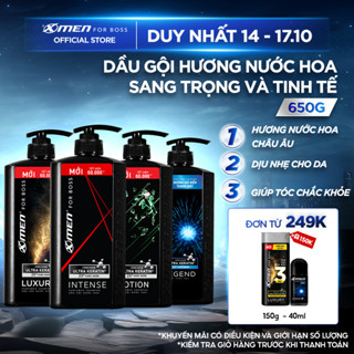 Dầu Gội Nam XMen for Boss 650g Hương Nước Hoa Châu Âu - 4 Mùi Hương Sang Trọng Lịch Lãm