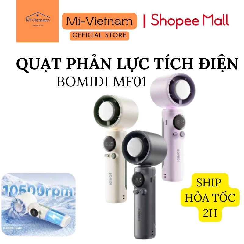 Quạt Tích Điện Cầm Tay Mini Bomidi Quạt Phản Lực Tốc Độ Cao Làm Mát Siêu Nhanh MF01 MF02 MF03 - BH 6