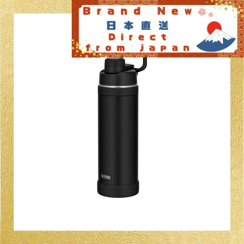 【With Handle & Dishwasher Safe】Thermos Vacuum Insulated Sport Bottle 1L Black Portable Carry Loop Co