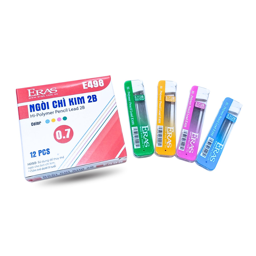Ruột Chì Kim E4980A Eras 0.5mm Ít Lem, Dễ Bảo Quản, Màu Đậm, Nét Chì Đậm, Dễ Tẩy Xóa