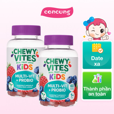 Combo 2 Thực phẩm bổ sung CHEWY VITES KIDS MULTI-VIT PROBIO