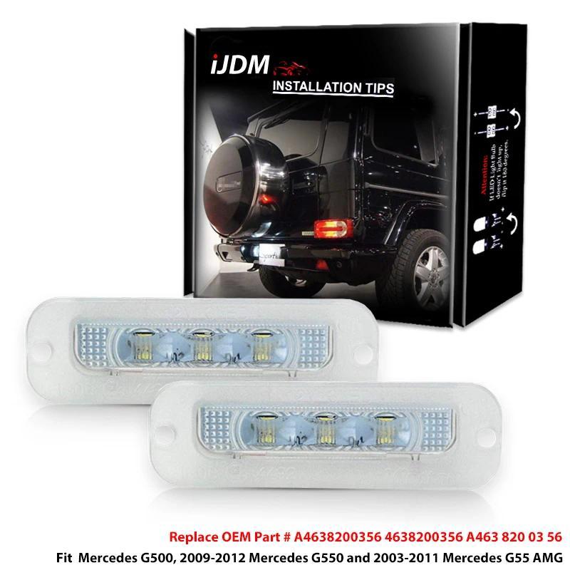 IJDM Xenon Trắng Can-bus Lỗi Đèn LED Biển Số Lắp Ráp Cho 1990-2012 Mercedes-Benz W463 G500 G550 G55 