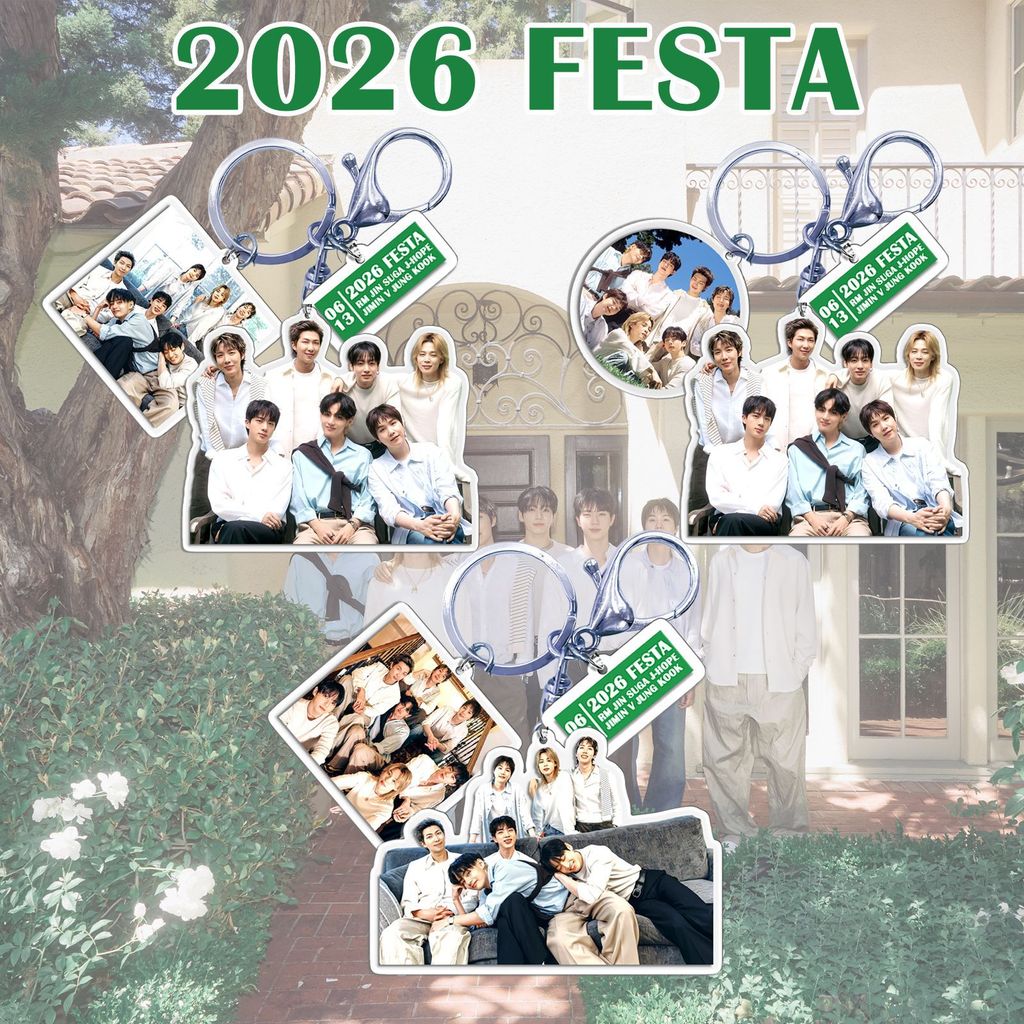 2026 FESTA ARIRANG Móc chìa khóa Acrylic SWIM WORLD TOUR Jung Kook Jin Festa V Móc khóa Móc khóa tro