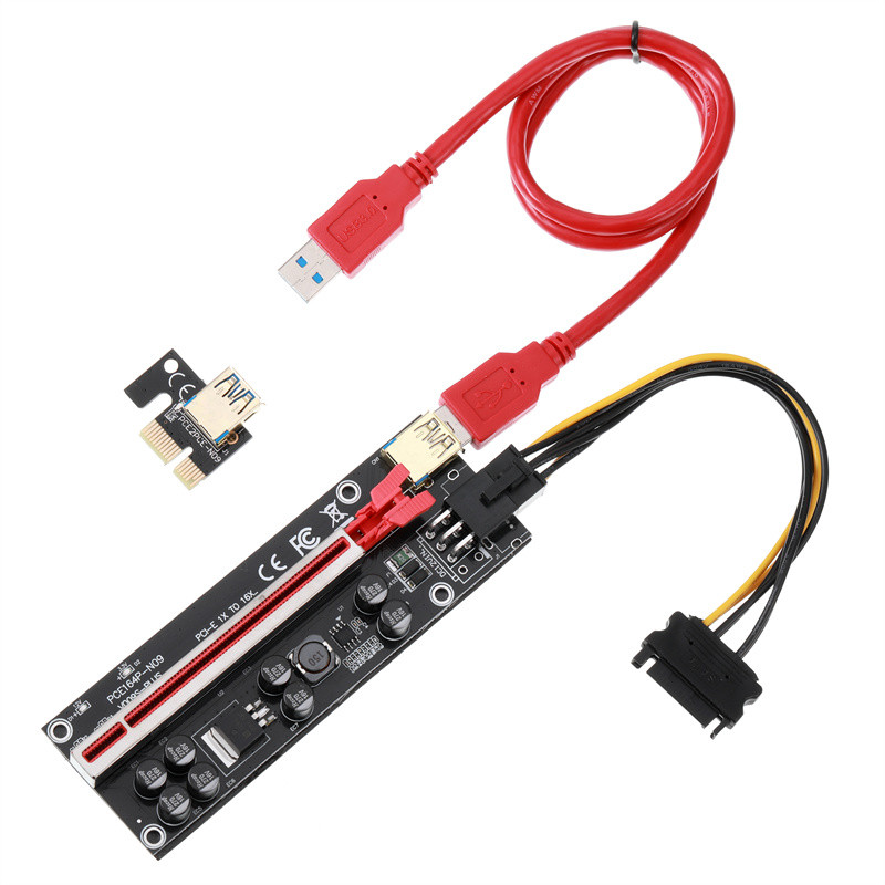 Được đề xuất cao-VER009S Plus PCI-E Riser Card 009S Plus PCIE X1 Đến X16 4Pin 6Pin Power USB 3.0 Cáp
