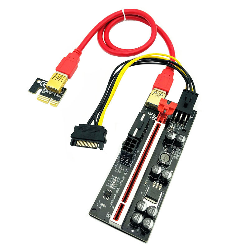 6 LED Riser 009S 009C Plus PCIE Riser để khai thác thẻ Video Cabo Riser PCI Express X16 Adapter Mole