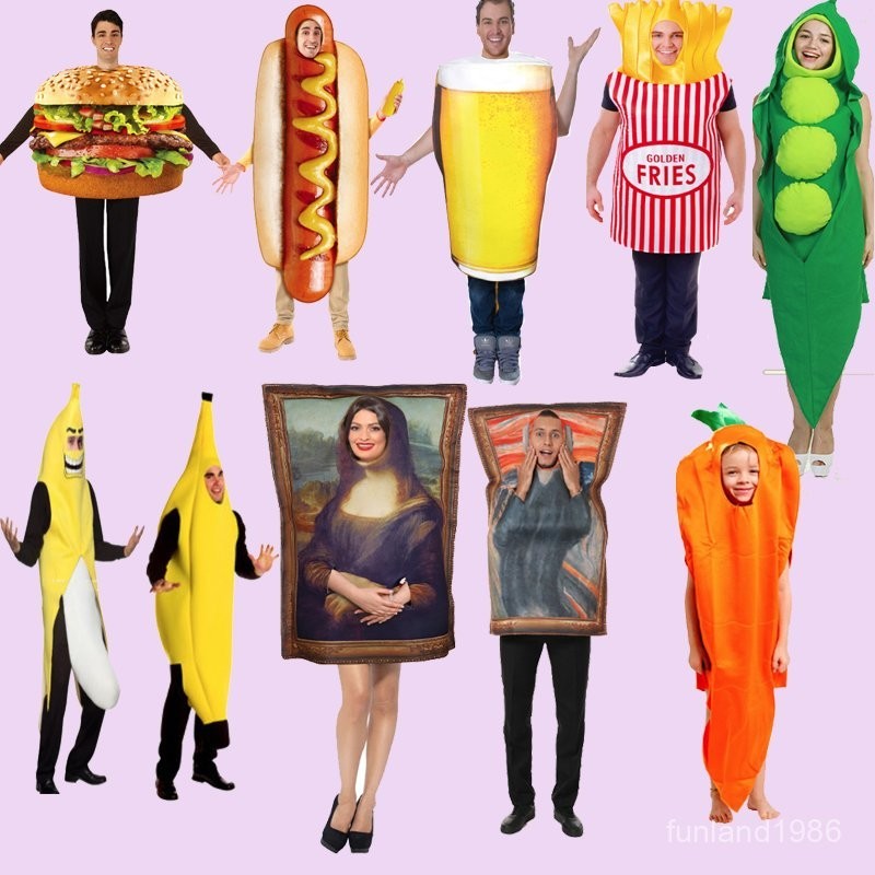 Halloween Costume Adult Children Cosplay Beer Banana Hot Dog Mona Lisa Monk Shouting Clothing Tycoon
