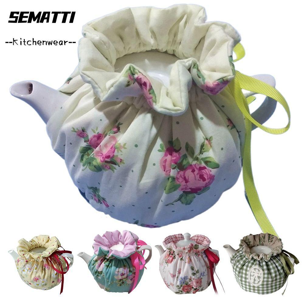 SEMATTI Trà Cosy, Giữ Ấm Vải Ấm Ấm Trà Bụi, Bàn Trang Trí Phụ Kiện Ăn Sáng Ấm Hơn Cách Nhiệt Ấm Trà 