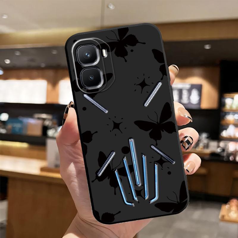 Ốp Cho Infinix GT 50 Pro Dark Black Butterfly Cool Phone Case Thẩm Mỹ Đơn Giản Chống Sốc Vỏ Silicon 