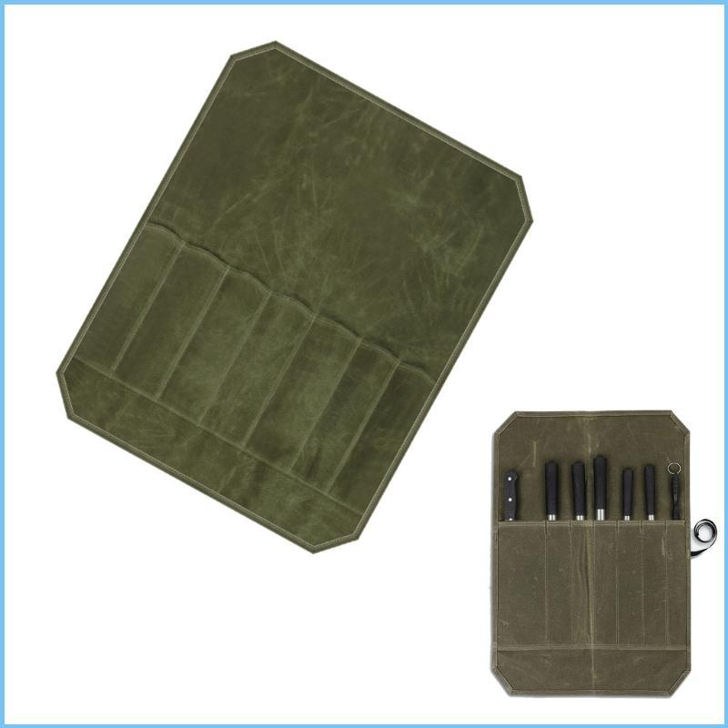 EZ Chefs Knive Roll Bag Chống thấm nước Waxed Canvas Knive Case Knive Roll Bag cho đầu bếp
