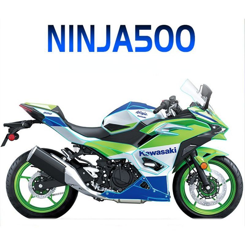 Suitable for Ninja500 bike cover stickers, Ninja500 motorcycle fairing transparent scratch-resistant