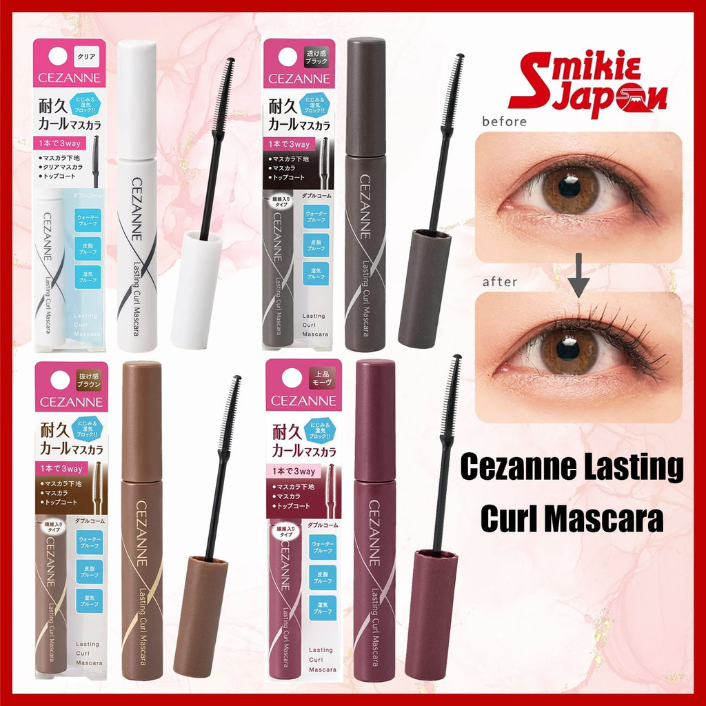 Cezanne Lasting Curl Mascara Waterproof Curl-Locking Long-Lasting Mascara Base & Top Coat Direct fro