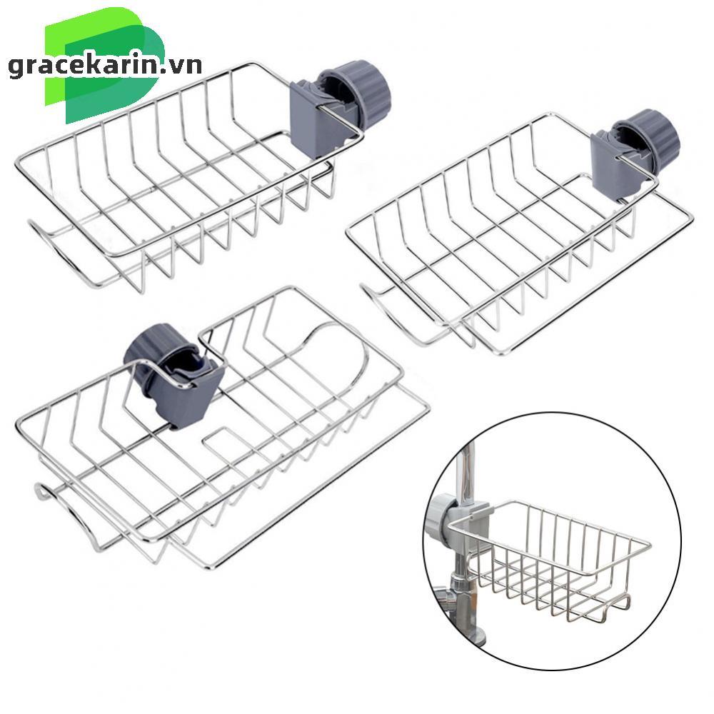 Hanging Faucet Drain Rack for Kitchen Sink Space Saving Sponge Holder Organizer