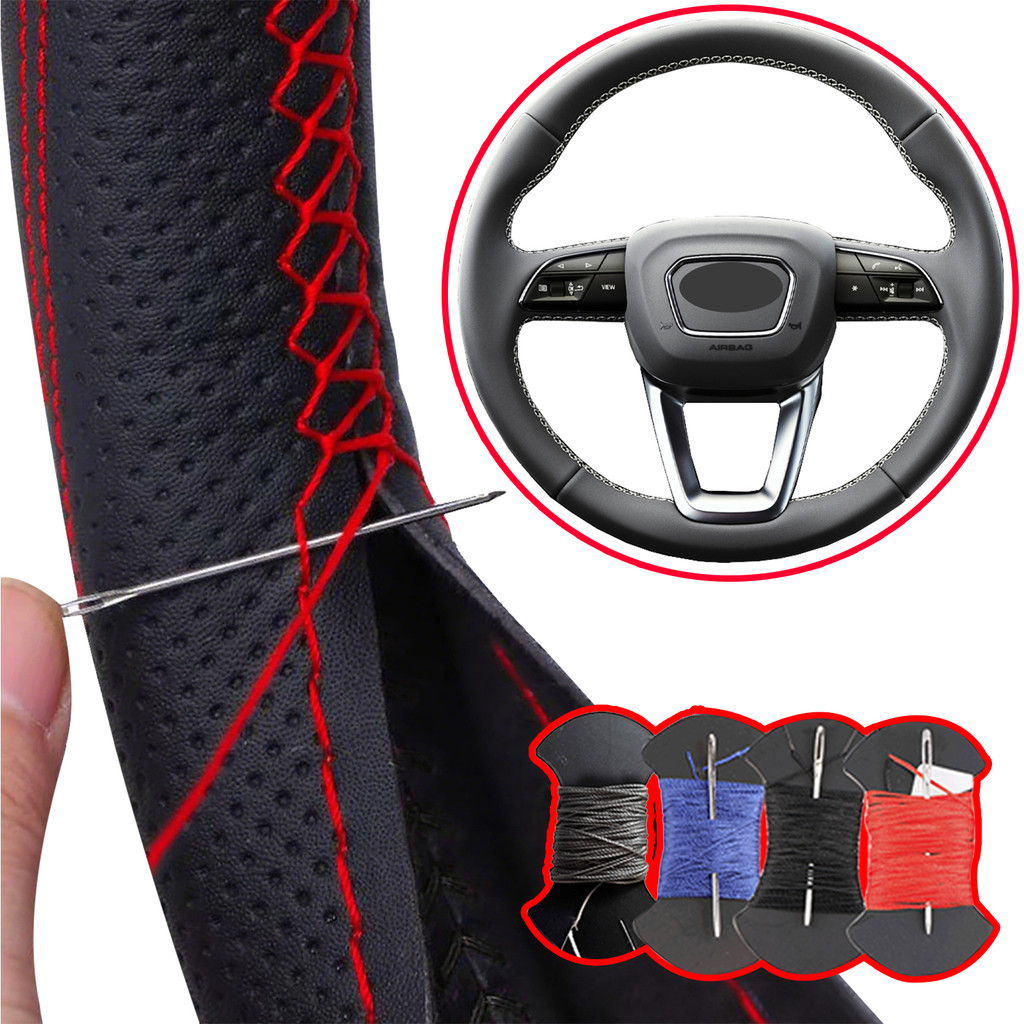 Vỏ bọc vô lăng ô tô bằng da sợi nhỏ cao cấp cho Audi A4 (B9) Avant Allroad Q3 Q5 SQ5 Q7 SQ7 Q8 SQ8 F