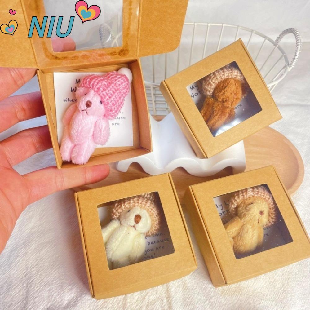 NIUYOUJS Mini Gấu Bông Hộp Sang Trọng Dễ Thương Sang Trọng Gấu Bông Trong Hộp Kích Thước Mini Thú Nh
