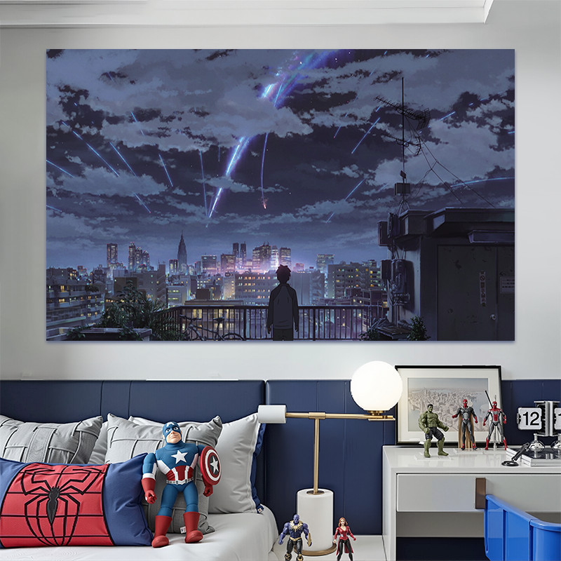 New Product#2D Poster Your Name Makoto Shinkai Scenery Wall Sticker Anime Wall Sticker Student Room 