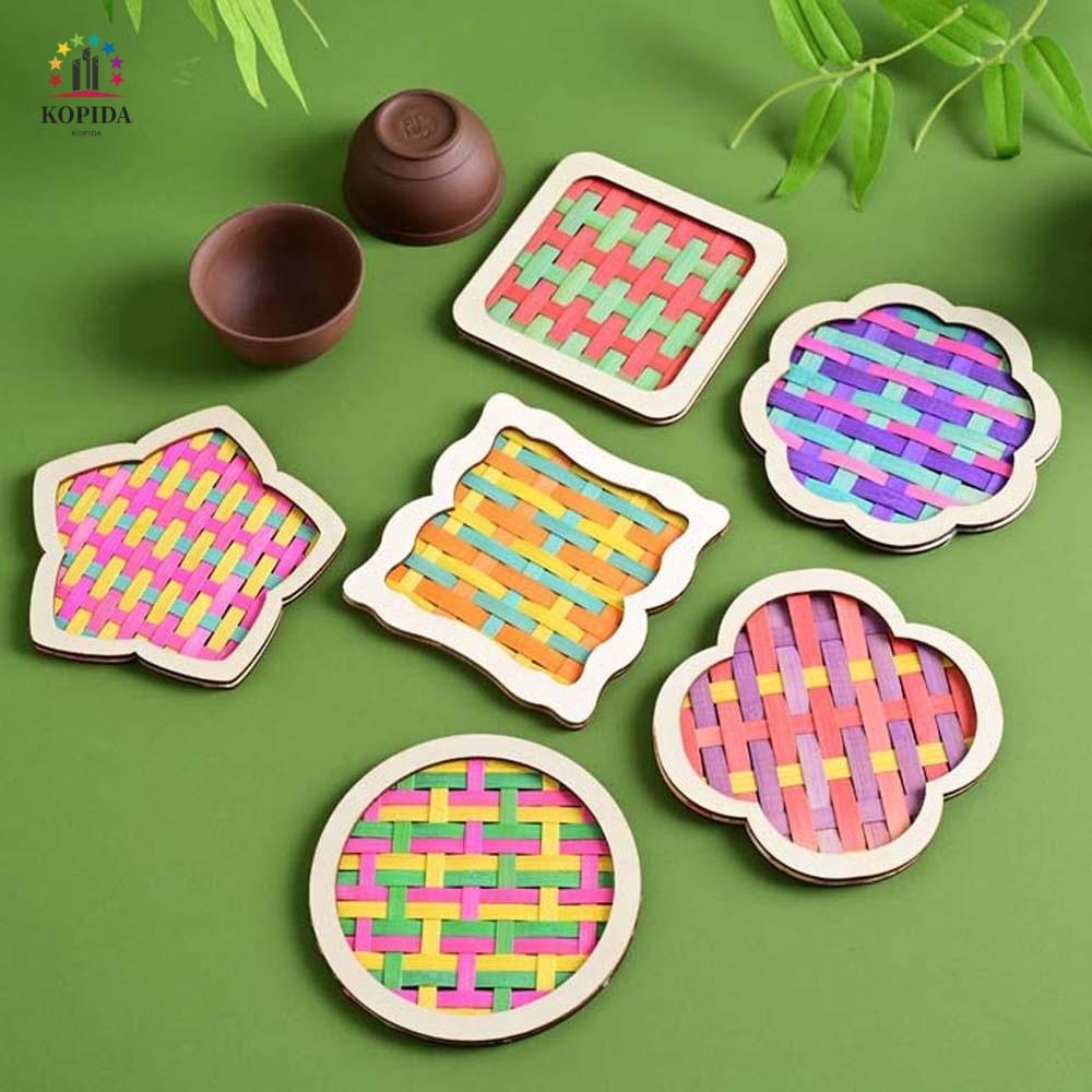 KOPIDA Bamboo Coaster DIY Eco-Friendly Dệt Craft Kit Trò chơi tiệc tùng