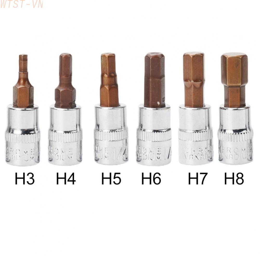 High Precision 1Pc Hex Bit Socket 1/4 Drive H3 H4 H5 H6 H7 H8 Durable Hand Tools