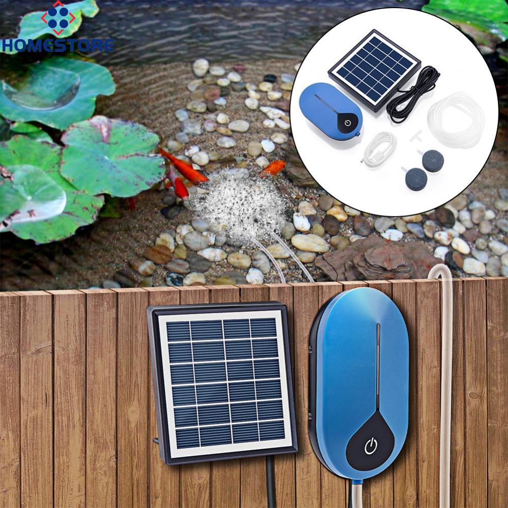 [Homestore]Solar Oxygen Pump 3600mAh Aquarium Oxygenator Fish Tank Micro Air Pump