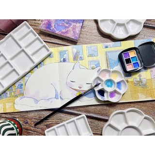 [TANUKI ART] Palette khay sứ pha màu nhiều mẫu