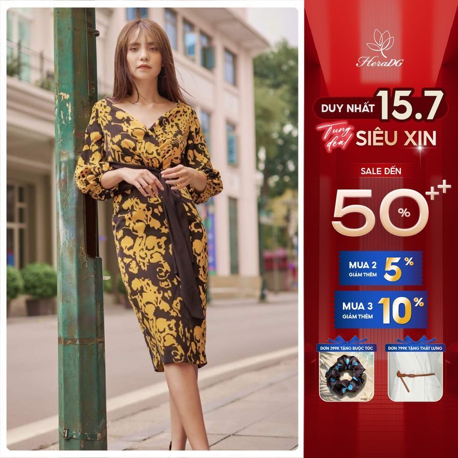Đầm lụa thắt eo HeraDG - SDP20037