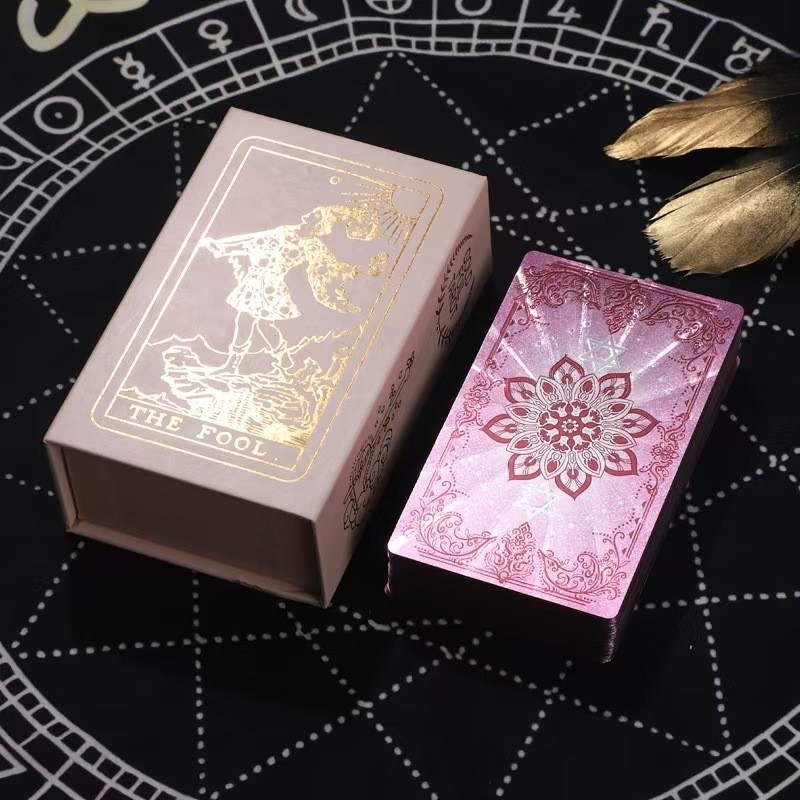 Chính Hãng Phổ Biến Weite Gold Foil Tarot PET Trọn Bộ Tarot Tarot In Màu Tarot Board Thẻ Trò Chơi