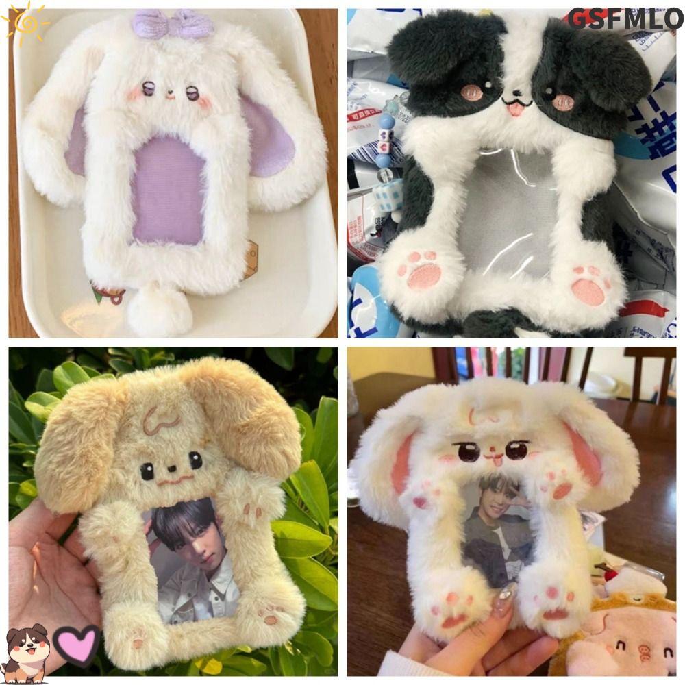 GSFMLO Photocard, Sang Trọng Tai Thỏ / Border Collie Photo Card Holder, Hoạt Hình Đa Năng Thẻ Tay Họ