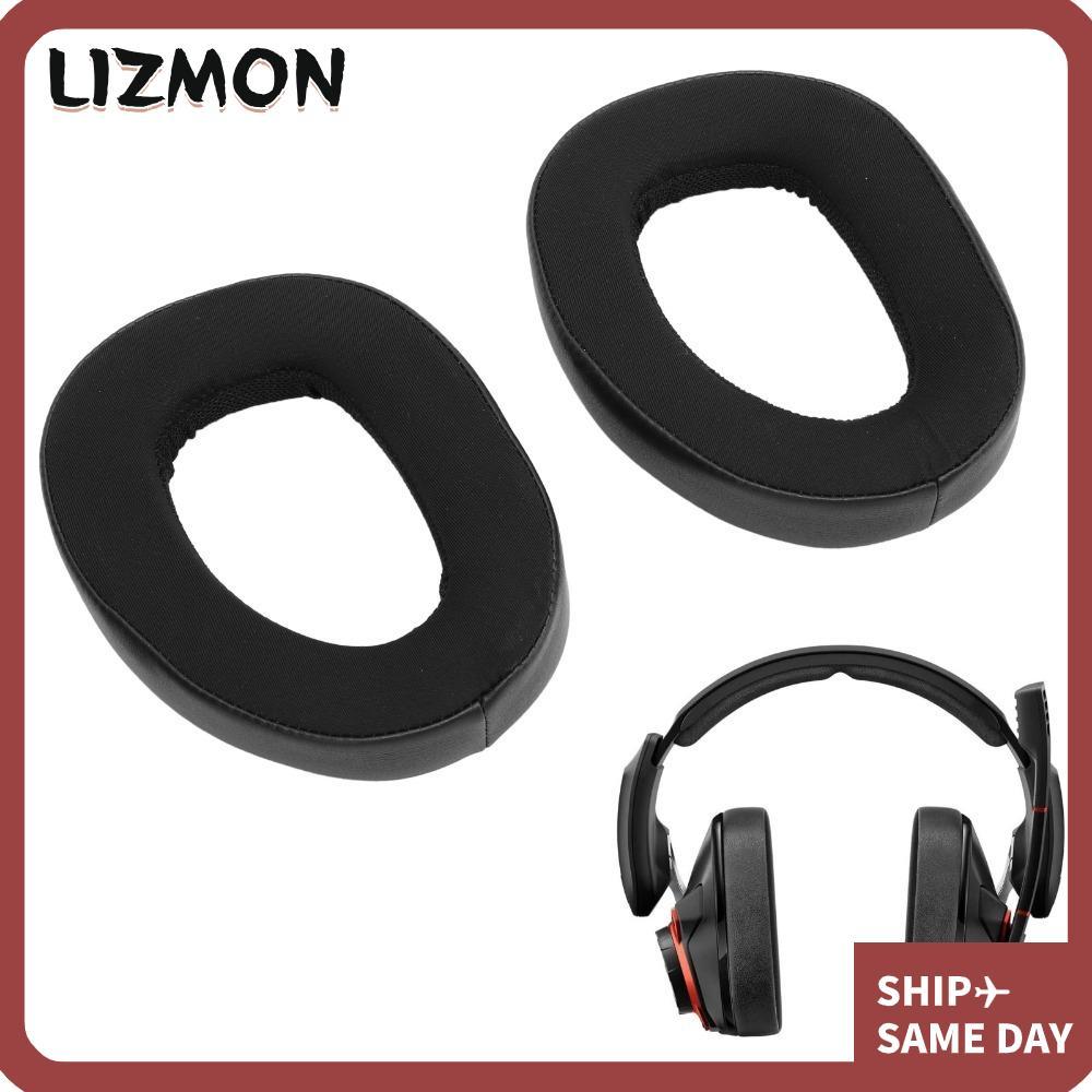 LIZMON 2 Miếng đệm tai Gel làm mát, Đệm tai cách ly tiếng ồn màu đen mềm mại và thoải mái, Vỏ tai ch