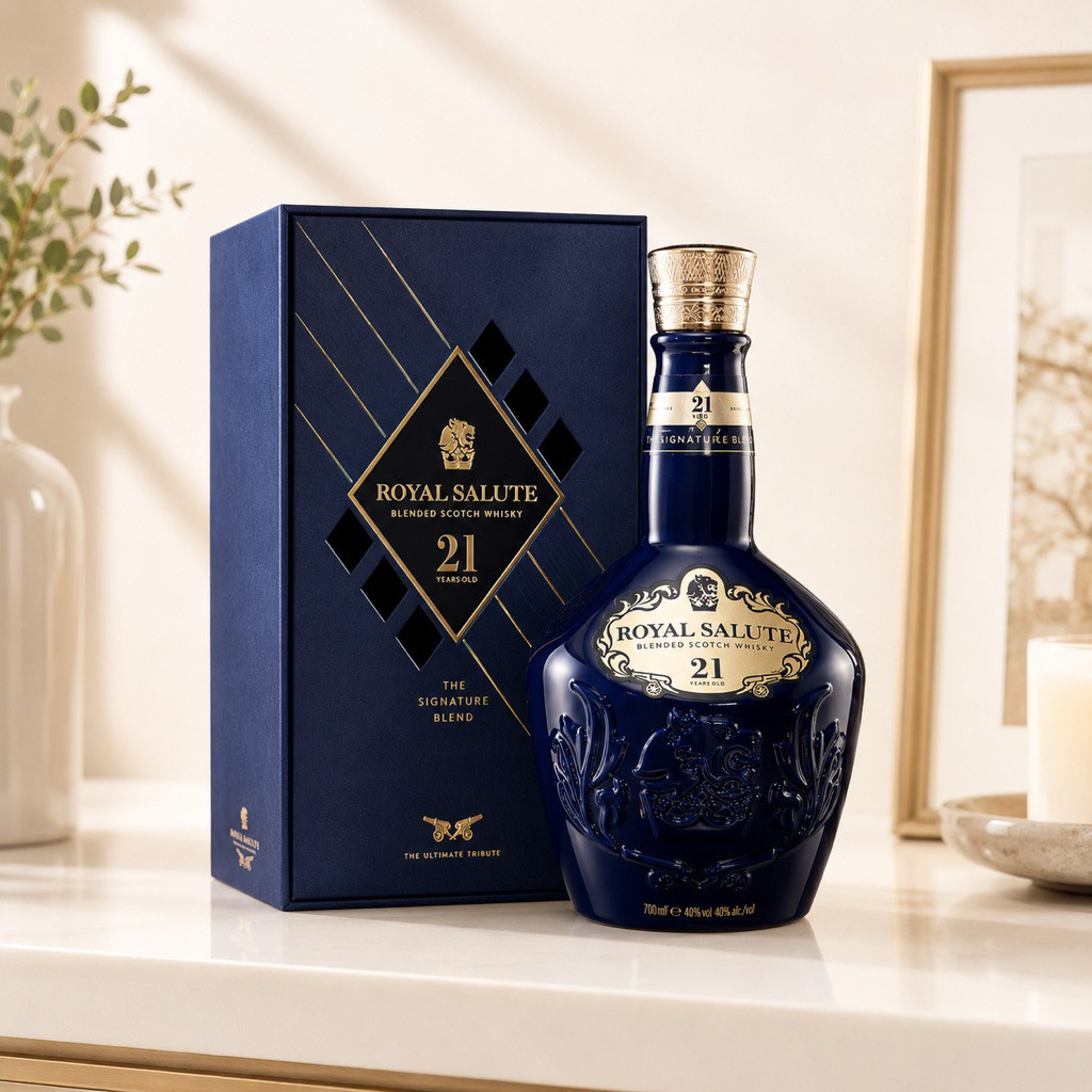 Vỏ Chai Royal Salute 21 Year Old Cao Cấp | Chai Rượu Decor Sang Trọng, Trang Trí Quầy Bar (Vỏ Rỗng)