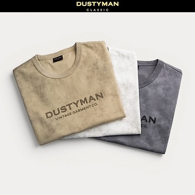 Áo Thun Nam Wash Archive Dustyman, Vải Wash Cổ Điển, Co Giãn, Thoáng Mát, Form Regular Fit