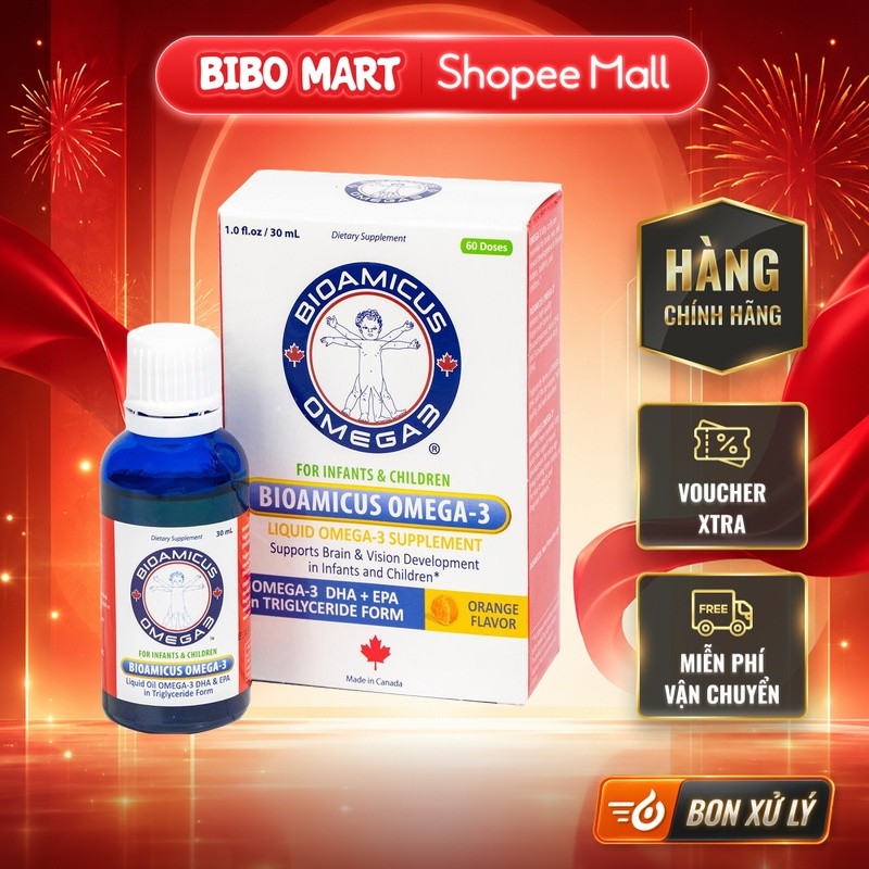 [KOL] BioAmicus Omega-3 DHA vị cam cho bé từ sơ sinh - BM002