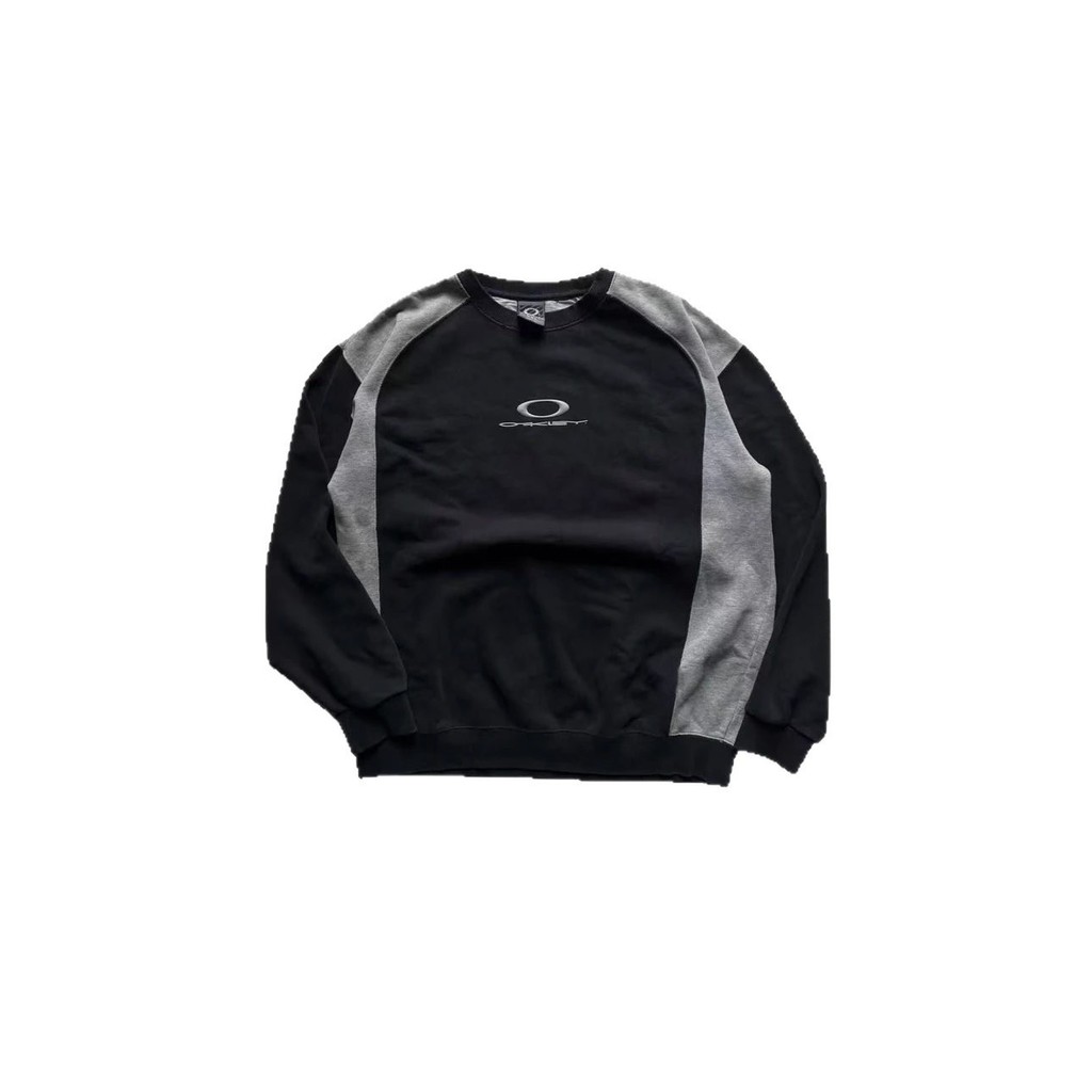 N3KU Millennium Y2K Pioneering Functionality O@kley 00s Black and gray color-blocked foam-printed cr