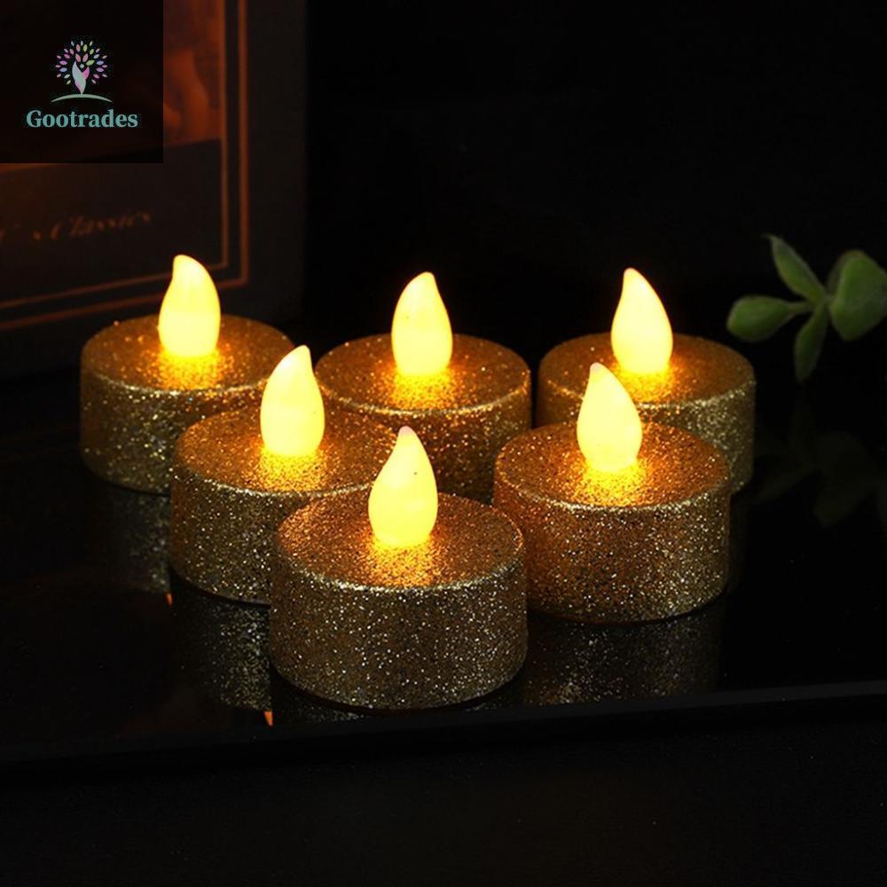 GOOTARDES Đèn Trà Ánh Sáng Ấm Sáng Tạo Diwali Nến Trang Trí Halloween Tiệc, Cầu Hôn, Bố Trí Lễ Hội Đ