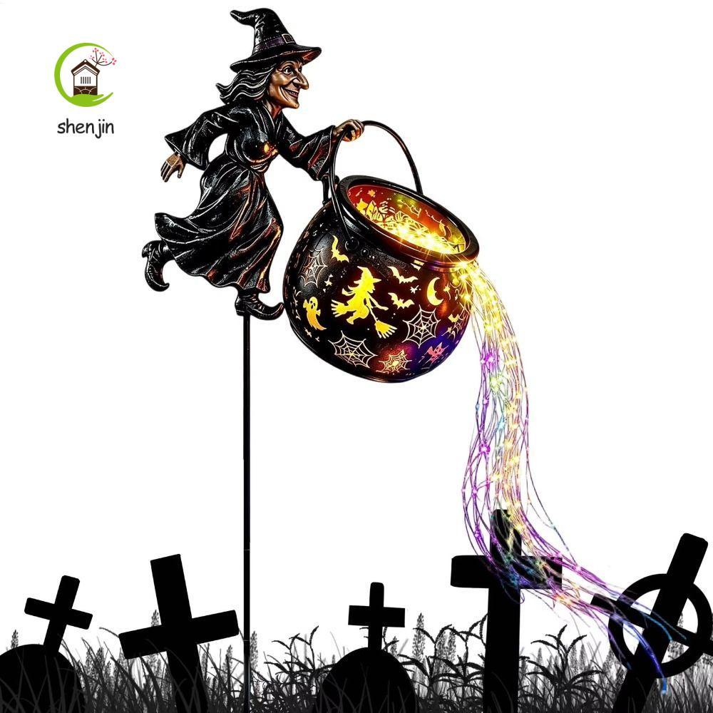 shenjin SHENJIN Witch Cauldron Light, Flowing Hollow LED Flowing Light, Witches Stake Đèn LED phù th