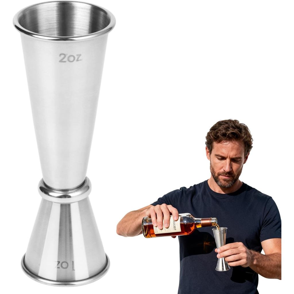 Jigger để pha chế, Jigger bằng thép không gỉ 2 oz 1 oz, Cốc đo cocktail, Jigger cocktail đôi, Dụng c